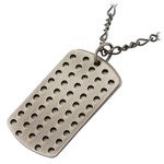Gunmetal Steel Double Dogtag with Holes Gunmetal Steel Double Dogtag with Holes